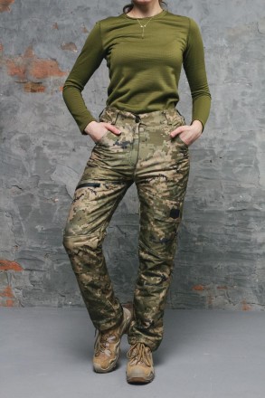Жіночі тактичні теплі штани на флісі Військові з кишенями Conqueror Піксель
- Ма. . фото 5