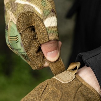 Тактичні рукавички зсу захисні безпалі камуфляж, армійські рукавички без пальців. . фото 7