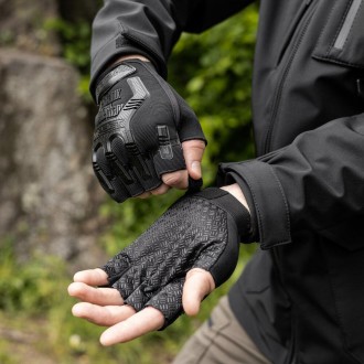 Тактичні рукавички зсу захисні безпалі чорні армійські без пальців
Легкі, зручні. . фото 3