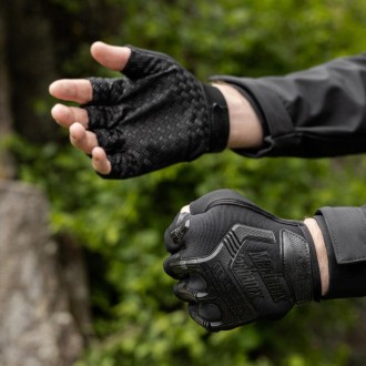 Тактичні рукавички зсу захисні безпалі чорні армійські без пальців
Легкі, зручні. . фото 2