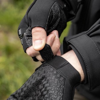 Тактичні рукавички зсу захисні безпалі чорні армійські без пальців
Легкі, зручні. . фото 4