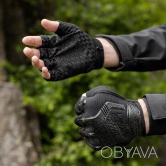 Тактичні рукавички зсу захисні безпалі чорні армійські без пальців
Легкі, зручні. . фото 1