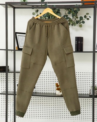 Мужские теплые брюки карго спортивные штаны зимние на трехнитке с карманами Турц. . фото 11
