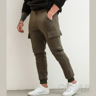 Мужские теплые брюки карго спортивные штаны зимние на трехнитке с карманами Турц. . фото 1