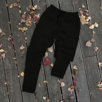 Мужские спортивные штаны зимние на флисе с карманами трикотажные черные Турция
Ш. . фото 6