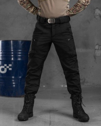 Мужские тактические брюки Softshell военные штаны черные draft с карманами армей. . фото 3