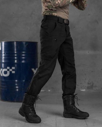Мужские тактические брюки Softshell военные штаны черные draft с карманами армей. . фото 4