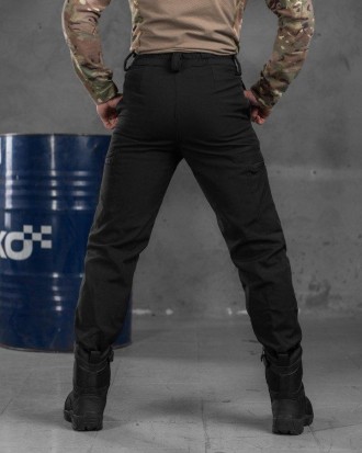 Чоловічі тактичні штани Police Softshell військові штани чорні з кишенями армійс. . фото 5
