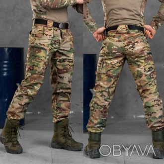 Чоловічі тактичні штани Softshell військові штани мультикам з кишенями армійські. . фото 1