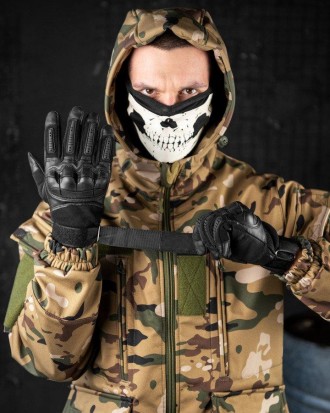 Тактичні рукавички армійські повнопалі зі вставками чорні 
Зручні рукавички із з. . фото 4