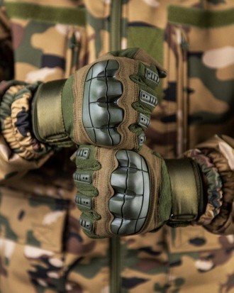 Тактичні штурмові рукавички армійські повнопалі зі вставками 
Тактичні рукавички. . фото 6