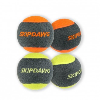 Іграшка для Собак М'ячик Тенісний Гумовий з пищалкою SKIPDAWG 6,4 см набір з 4 ш. . фото 4