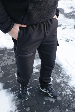 Мужские теплые штаны Софтшелл Flash брюки карго на микрофлисе Спортивные штаны I. . фото 5
