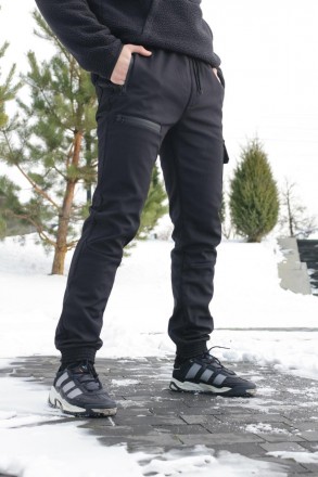 Мужские теплые штаны Софтшелл Flash брюки карго на микрофлисе Спортивные штаны I. . фото 8