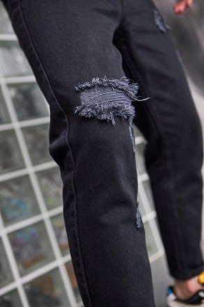 Чоловічі джинси мом Туреччина Рвані укорочені Джинсові штани коттон весна-осінь . . фото 8