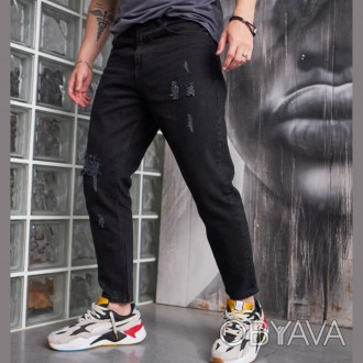 Чоловічі джинси мом Туреччина Рвані укорочені Джинсові штани коттон весна-осінь . . фото 1