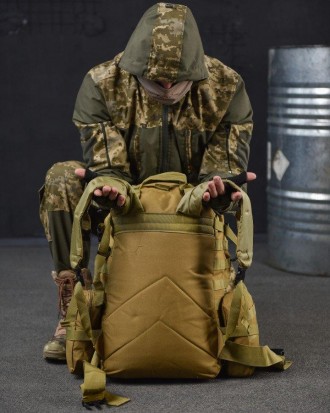 Тактический военный рюкзак армейский 65 л кордура 1000D койот
Характеристики:
 *. . фото 3