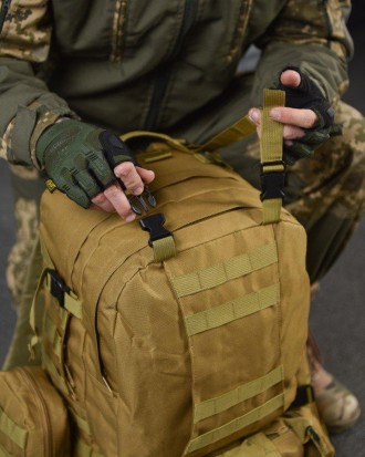 Тактический военный рюкзак армейский 65 л кордура 1000D койот
Характеристики:
 *. . фото 6