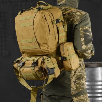 Тактический военный рюкзак армейский 65 л кордура 1000D койот
Характеристики:
 *. . фото 2