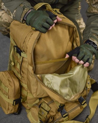 Тактический военный рюкзак армейский 65 л кордура 1000D койот
Характеристики:
 *. . фото 8
