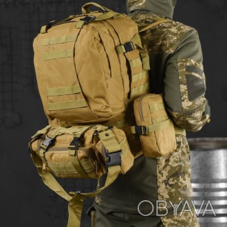 Тактический военный рюкзак армейский 65 л кордура 1000D койот
Характеристики:
 *. . фото 1