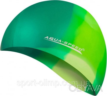 Разноцветная шапочка для плавания BUNT от Aqua Speed изготовлена из 100% силикон. . фото 1