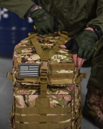 Тактический штурмовой рюкзак для военных всу 45 л мультикам с системой MOLLE
* Э. . фото 8