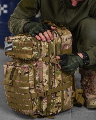 Тактический штурмовой рюкзак для военных всу 45 л мультикам с системой MOLLE
* Э. . фото 6