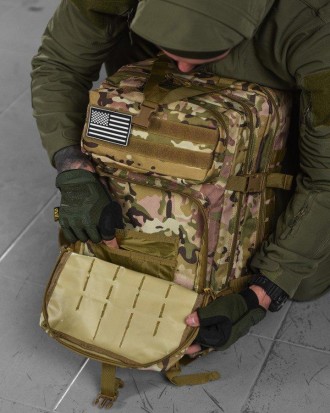 Тактический штурмовой рюкзак для военных всу 45 л мультикам с системой MOLLE
* Э. . фото 9