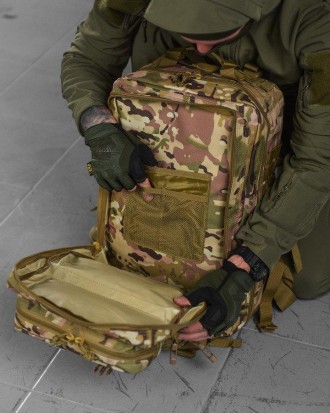 Тактический штурмовой рюкзак для военных всу 45 л мультикам с системой MOLLE
* Э. . фото 10