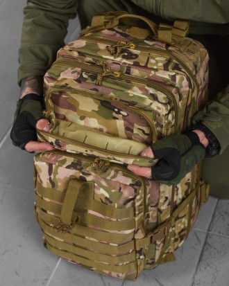 Тактический штурмовой рюкзак для военных всу 45 л мультикам с системой MOLLE
* Э. . фото 7