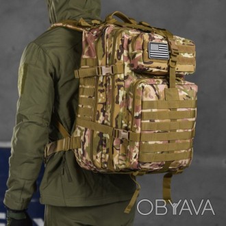 Тактический штурмовой рюкзак для военных всу 45 л мультикам с системой MOLLE
* Э. . фото 1
