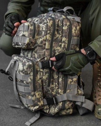 Военный Тактический Рюкзак с Системой Molle Армейский пиксель серый 25 литров
* . . фото 6