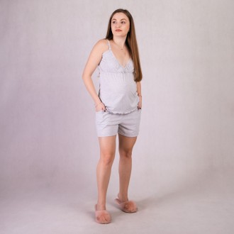 Пижама женская топ с шортами хлопок на лето серый 46-54
Летняя хлопковая пижама . . фото 2