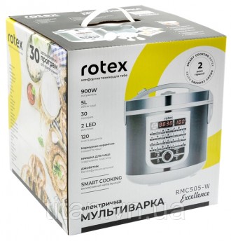 Мультиварка Rotex RMC505-W Excellence виготовлена в сучасному дизайні в корпусі . . фото 8