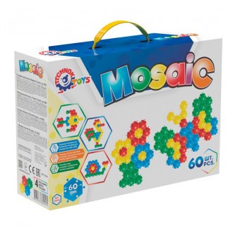 Мозаика-пазлы состоит из цветных шестиугольников (60 деталей), из которых малыш . . фото 2