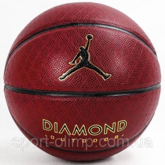 М'яч баскетбольний JORDAN DIAMOND OUTDOOR 8P DEFLATED AMBER/BLACK/METALLIC G. . фото 2