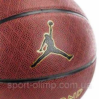 М'яч баскетбольний JORDAN DIAMOND OUTDOOR 8P DEFLATED AMBER/BLACK/METALLIC G. . фото 5