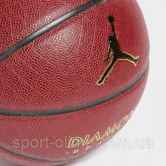 М'яч баскетбольний JORDAN DIAMOND OUTDOOR 8P DEFLATED AMBER/BLACK/METALLIC G. . фото 4