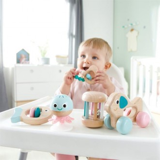 Набір брязкалець Hape Сенсорика складається з 5 іграшок. Розважайте малюка за до. . фото 5