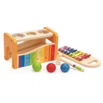 Іграшка-стучалка дерев'яна Hape Кульки та ксилофон сподобається діткам від 12 мі. . фото 6