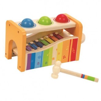 Іграшка-стучалка дерев'яна Hape Кульки та ксилофон сподобається діткам від 12 мі. . фото 3
