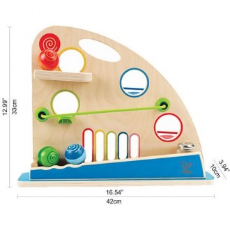 Розвивальна іграшка Hape Лабіринт для м'ячика — це гра з різнобарвними дерев'яни. . фото 3