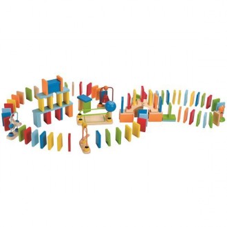 Цветное домино Hape Динамо — яркая игра для всей семьи. В наборе 107 элементов: . . фото 2