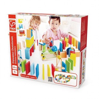 Цветное домино Hape Динамо — яркая игра для всей семьи. В наборе 107 элементов: . . фото 3