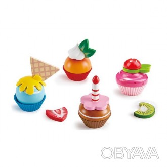 Іграшкові продукти Hape Тістечка з дерева — це набір із 18 предметів для юних ку. . фото 1