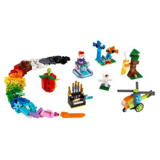 Набір LEGO® Classic Кубики та функції (11019) містить різнобарвні набори деталей. . фото 2