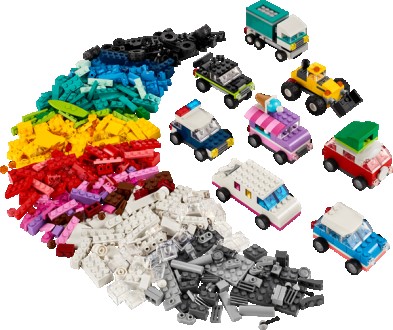 Подаруйте дітям від 5 років, які обожнюють машинки, набір LEGO® Classic Творчі т. . фото 3