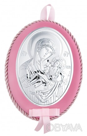 Божья Матерь Отрады и Утишения икона для девочки 12x15,5см MA/DM651-LR на розово. . фото 1
