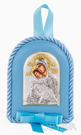 Детская икона Кикская Милостивая Богородица 8x10см MA/D1121E-C на синий подушечк. . фото 1